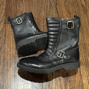Naturino Black Combat Boots with Buckle Straps (size 36)